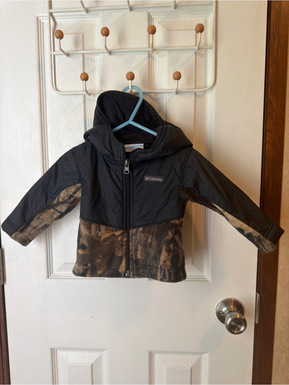 Columbia Kids Black and Brown Camo Fleece Jacket